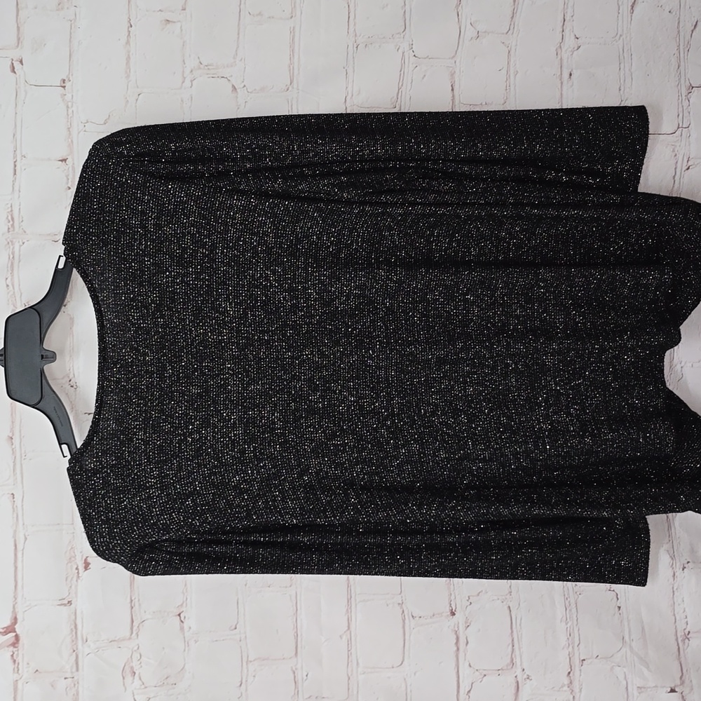 CATO Black Silver Metallic Lightweight Sweater Womens Size 18/20W - Picture 8 of 11